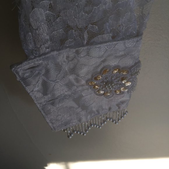 Lilia Smitty Vintage White Lace Beaded Sequin Top Size 3/4 - Picture 6 of 9